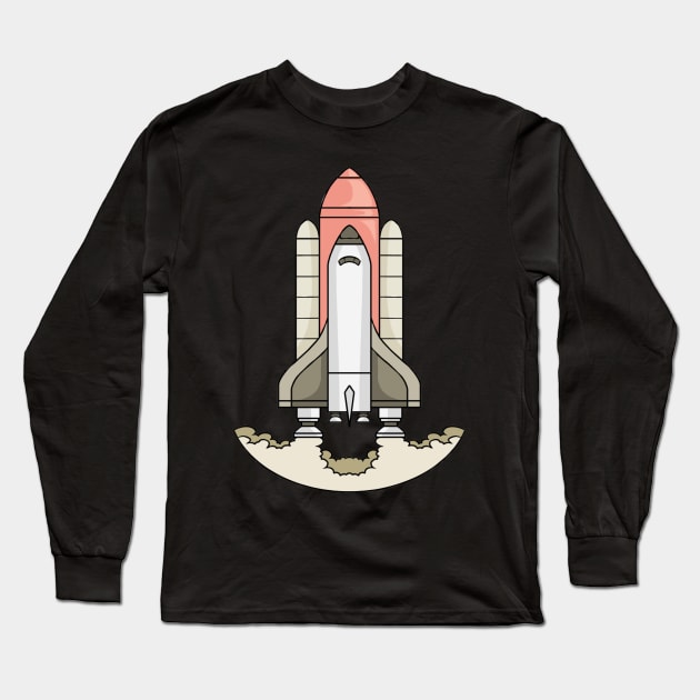 Rocketship Rocket Space Shuttle Rockets Long Sleeve T-Shirt by fromherotozero